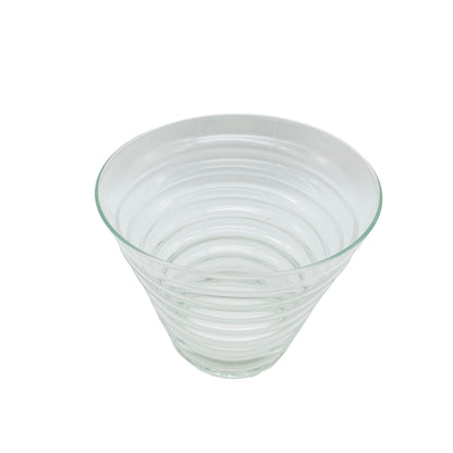 Vintage Vase Glas H 16 cm klar MID CENTURY Dekoration Blumenvase