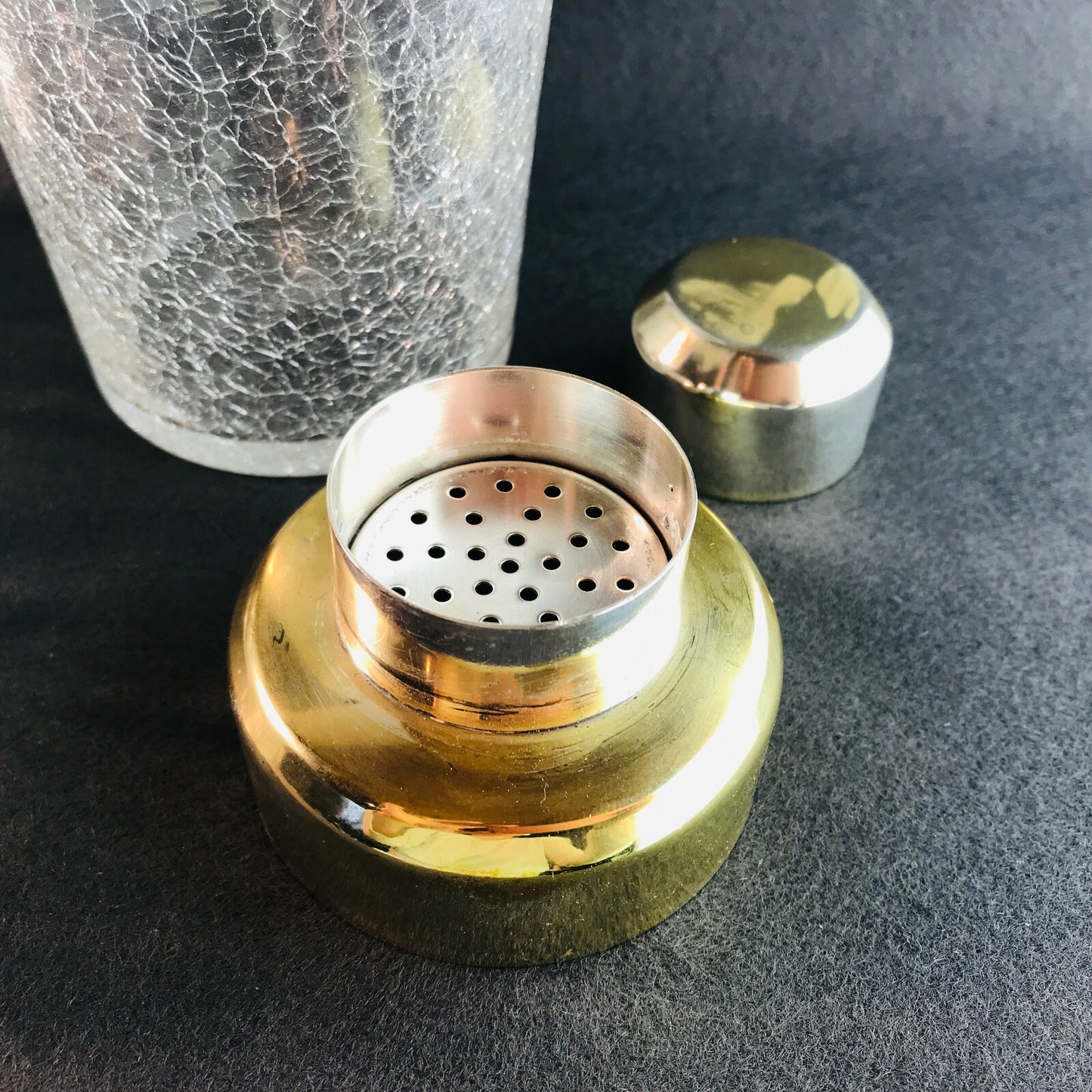 Cocktailshaker Shaker MID CENTURY Glas 50er 60er EISCH Craquelee  Eiseimer