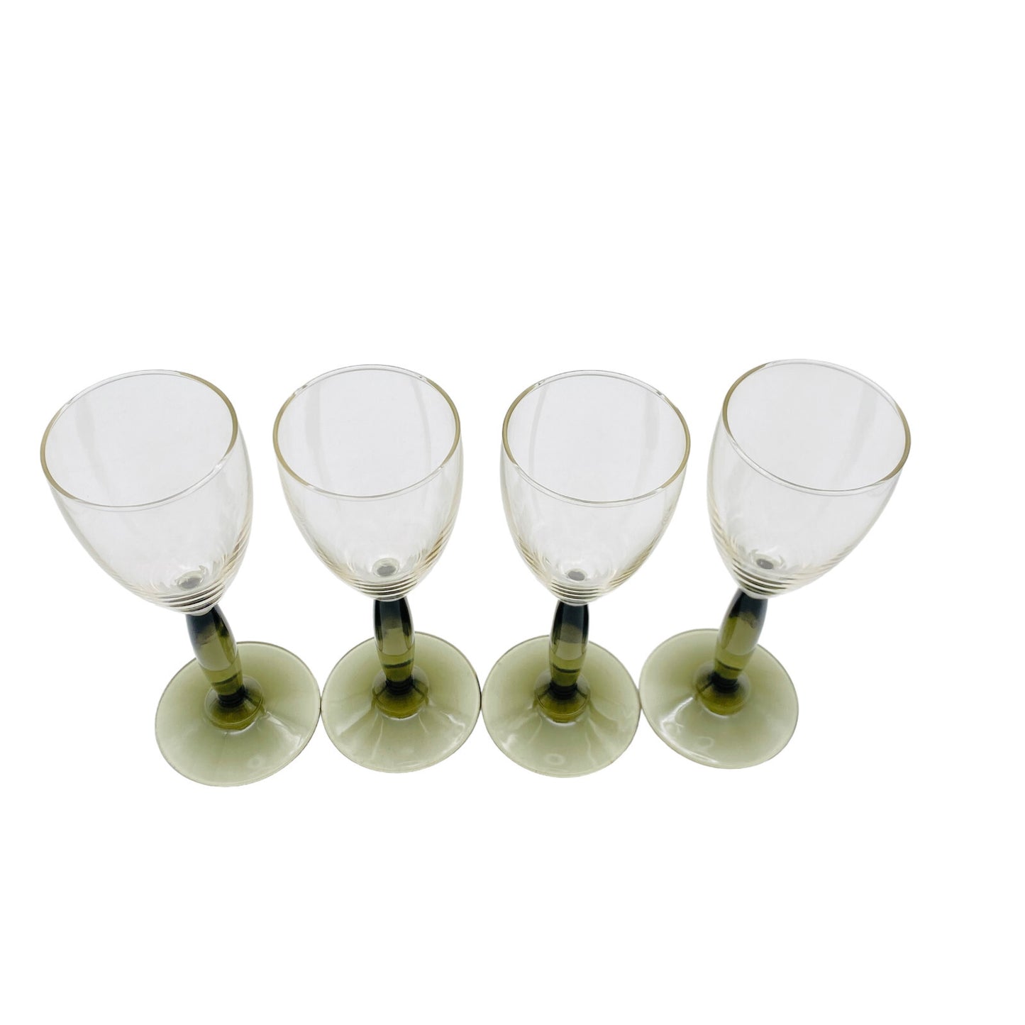 Vintage 4 er Set  Rauchglas grau 17,2 cm Likörgläser Gläser Trinkgläser Glas