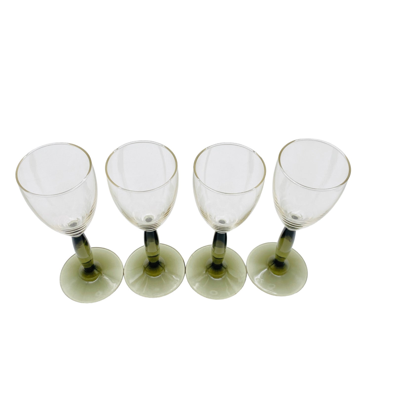 Vintage 4 er Set  Rauchglas grau 17,2 cm Likörgläser Gläser Trinkgläser Glas