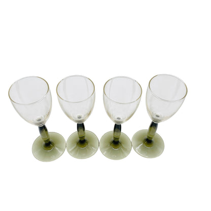 Vintage 4 er Set  Rauchglas grau 17,2 cm Likörgläser Gläser Trinkgläser Glas