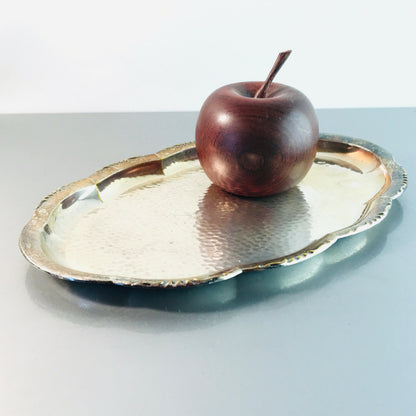 Platte Anrichte Schale  50er 60er Tablett versilbert L 24 cm Hammerschlag