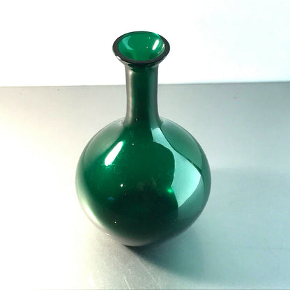 Vintage Vase 50er 60er 16 cm grün MID CENTURY Glas