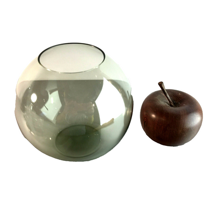 Vintage Rauchglas Vase 50er 60er 12,3 cm Turmalin grün  MID CENTURY