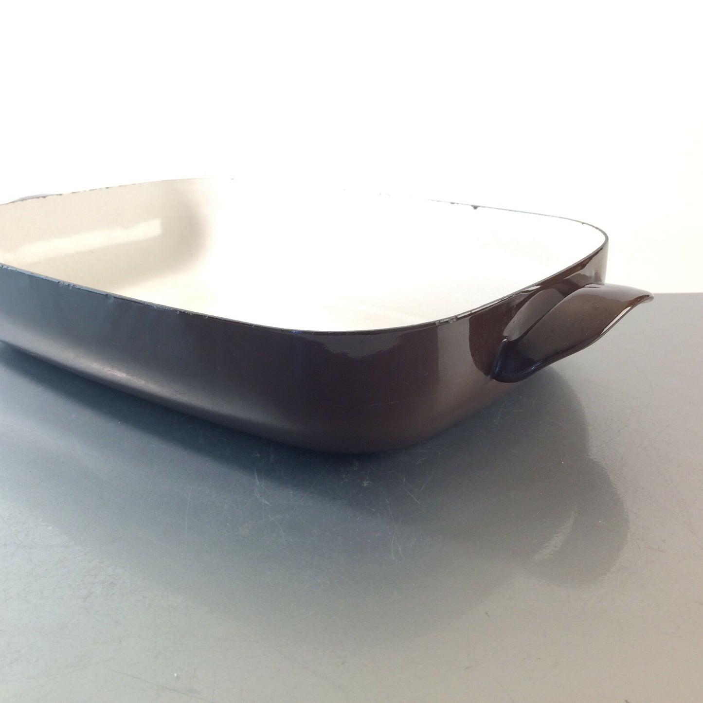 Emaille Form Backform Bratenform braun 23 x 33 cm H 5,5 cm Auflaufform