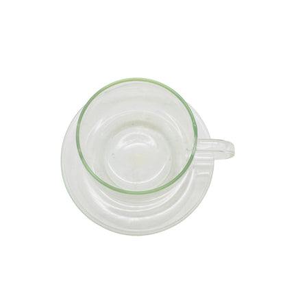 Glastasse H 7 cm mit Untertasse Glas Tasse mit Unterer Teetasse