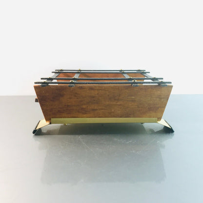 Stövchen Metall Messing Teak Holz 50er 60er MID CENTURY Rechaude