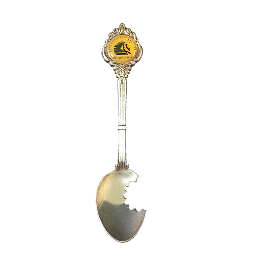Unterwater World Singapore Zuckerlöffel versilbert Löffel Andenken 11,2 cm