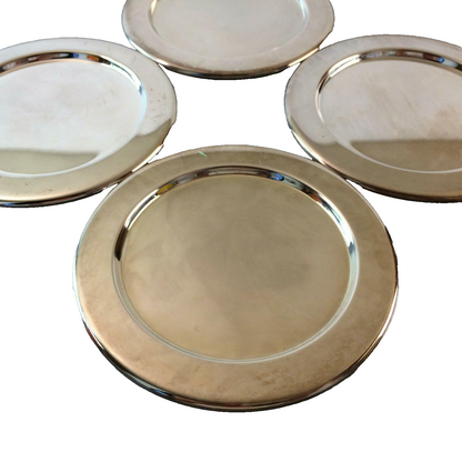 Untersetzer Teller versilbert 50er 60er CENTURY 10,5 cm 4er Set
