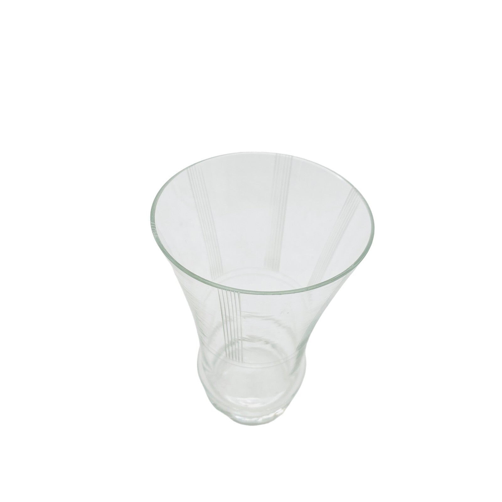 Wasserglas 10,2 cm beschliffen Rauten Schliff 50er 60er Glas (Einzelglas)
