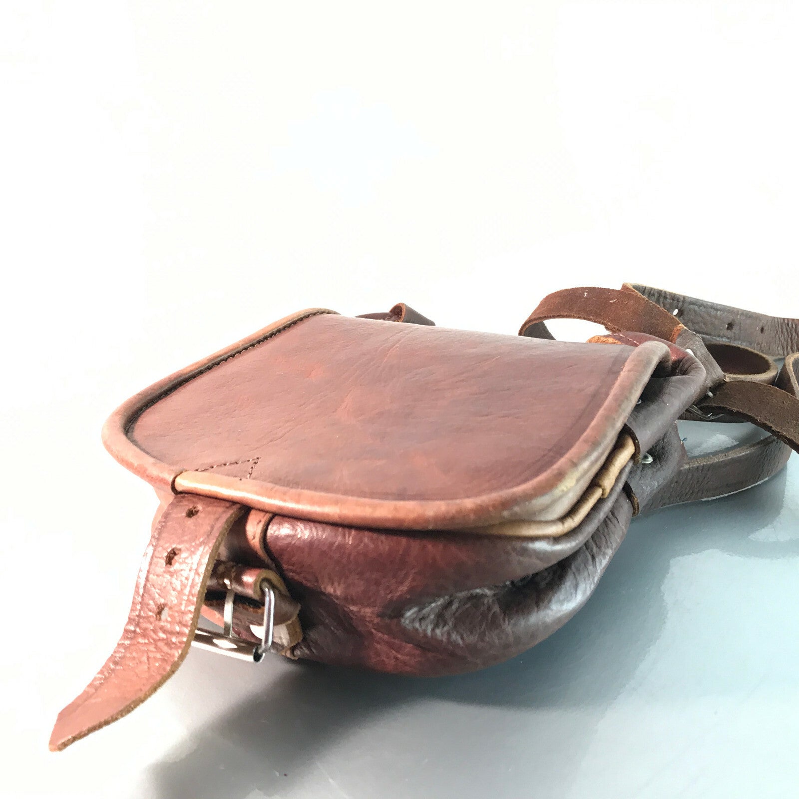 Vintage Handtasche ECHTLEDER braun Leder Tasche Schultertasche