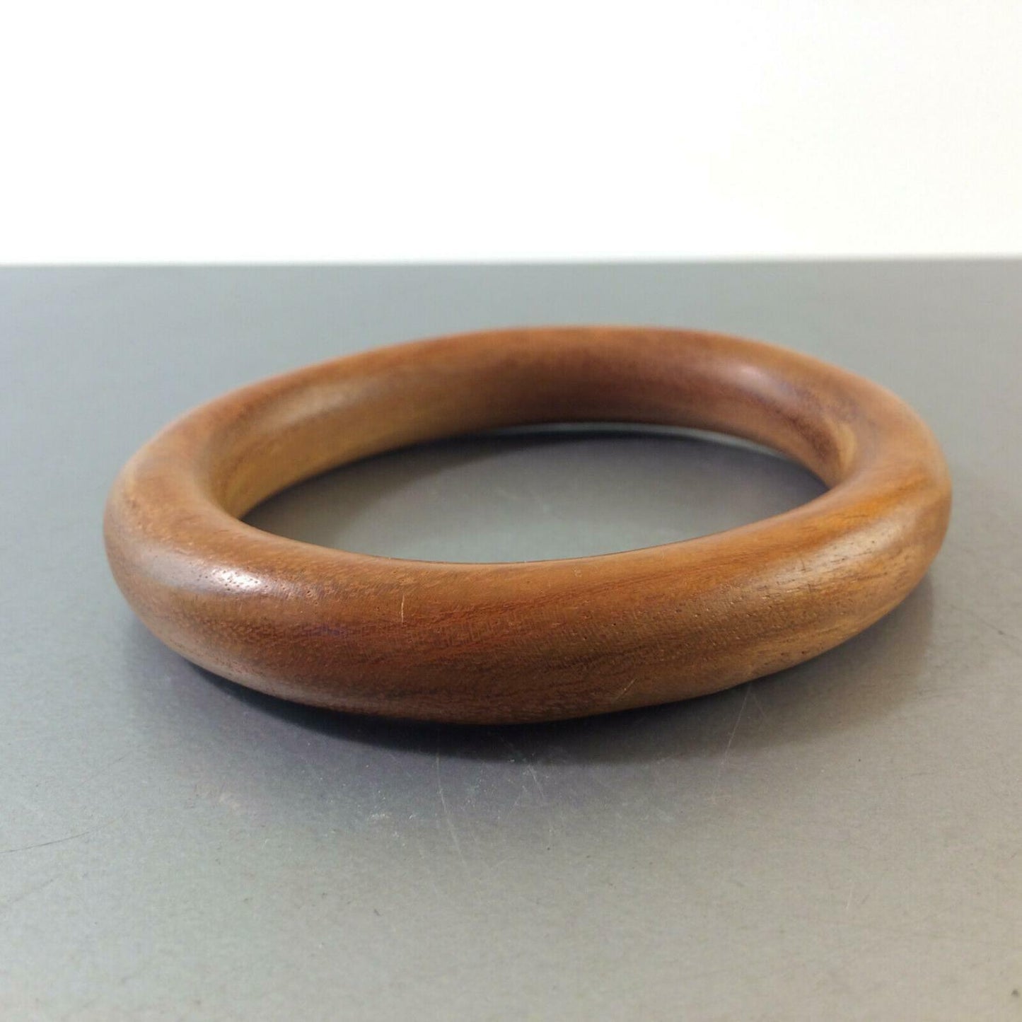 Vintage Armreif Armkette 50er 60er Holz innen D 7 / 5,7 cm  oval