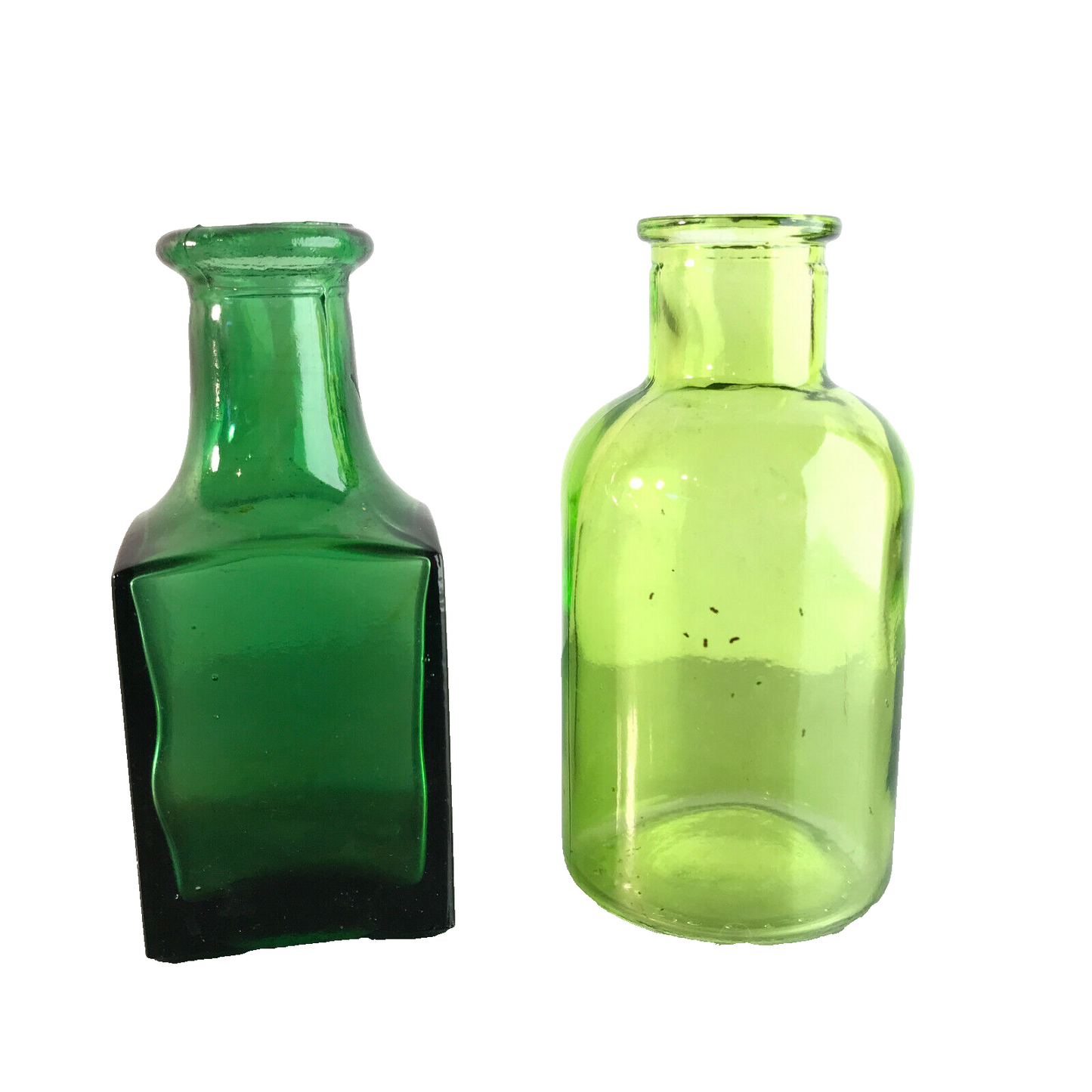 MID CENTURY grün Vasen 60er 70er Vintage Glas ca 11 cm Dekoration