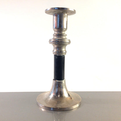 Kerzenhalter 50er 60er Kerzenständer Vintage 15,5 cm silber farben