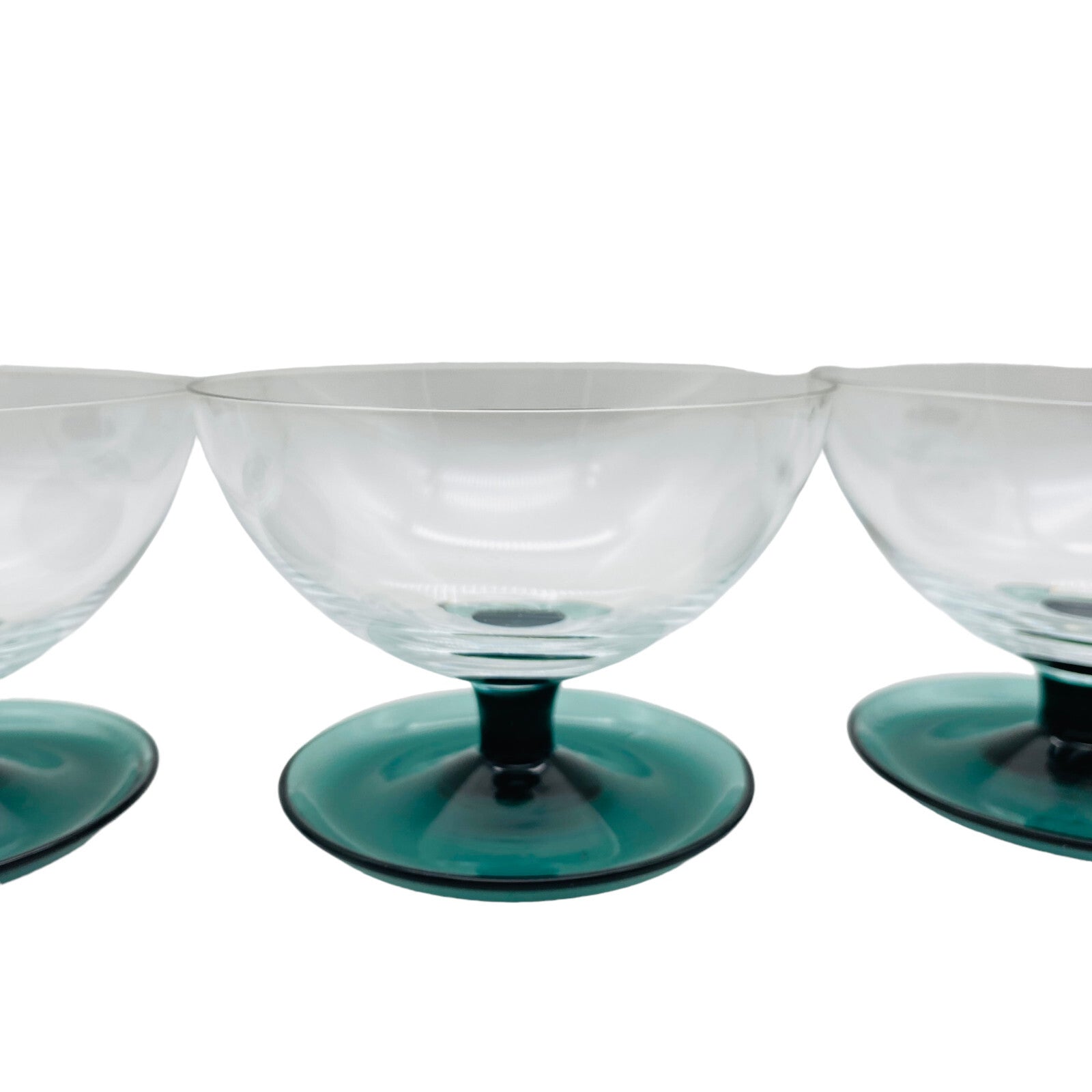 SÜSSMUTH DessertSchalen 3er  Eisbecher Glas Turmalin 50er 60er Schalen