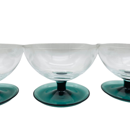 SÜSSMUTH DessertSchalen 3er  Eisbecher Glas Turmalin 50er 60er Schalen
