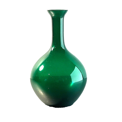 Vintage Vase 50er 60er 16 cm grün MID CENTURY Glas