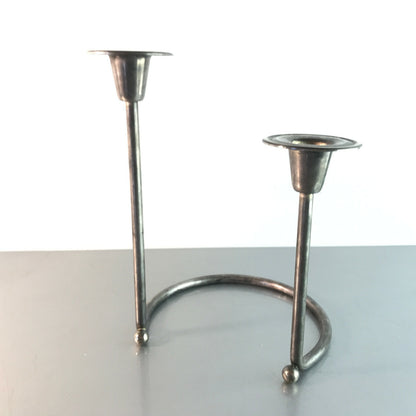 Kerzenständer versilbert Kerzenhalter 20 cm Vintage 50er 60er