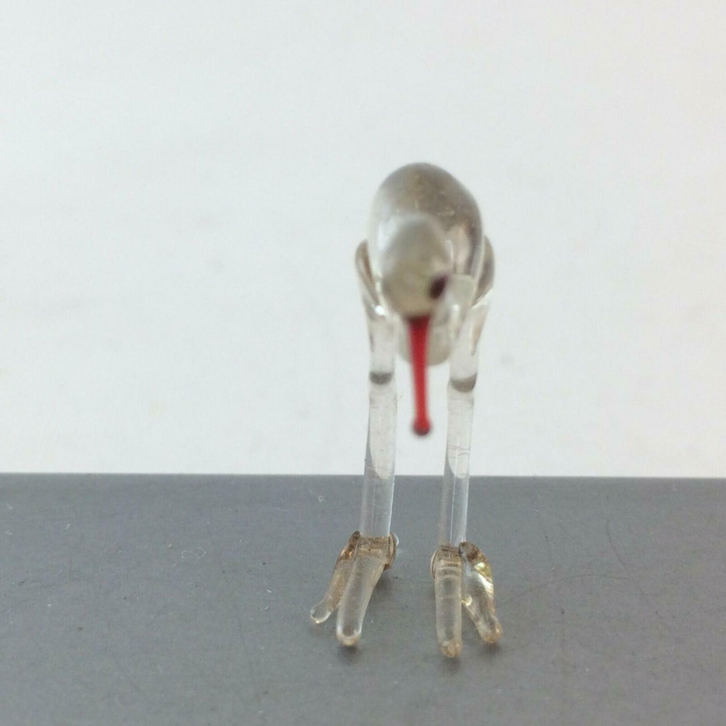 Storch Vogel H 2,5 cm Glas 50er 60er Lauscher Vintage MID CENTURY 