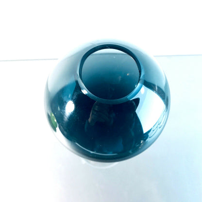 LEICHLINGER Vase Pokal Schale 50er GRAL Glas blau 20 cm