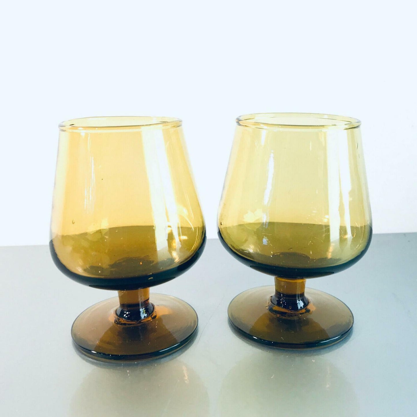 Cognacgläser Glas 8,5 cm 2er Set  Gläser Cognacschwenker Bernstein