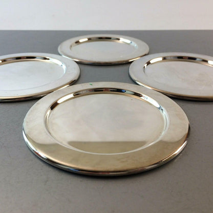 Untersetzer Teller versilbert 50er 60er CENTURY 10,5 cm 4er Set