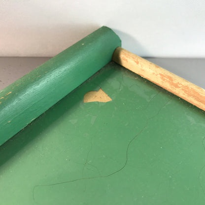Art Déco 40er 50er 60er Tablett Holztablett Glasplatte 19,5 x 30 cm grün