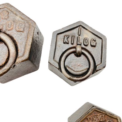 Alte Gewichte Waage Tafelwaage Kilo Kilog Hectog 5kg 1 Kg Kilo 0,5 kg 40er 50er