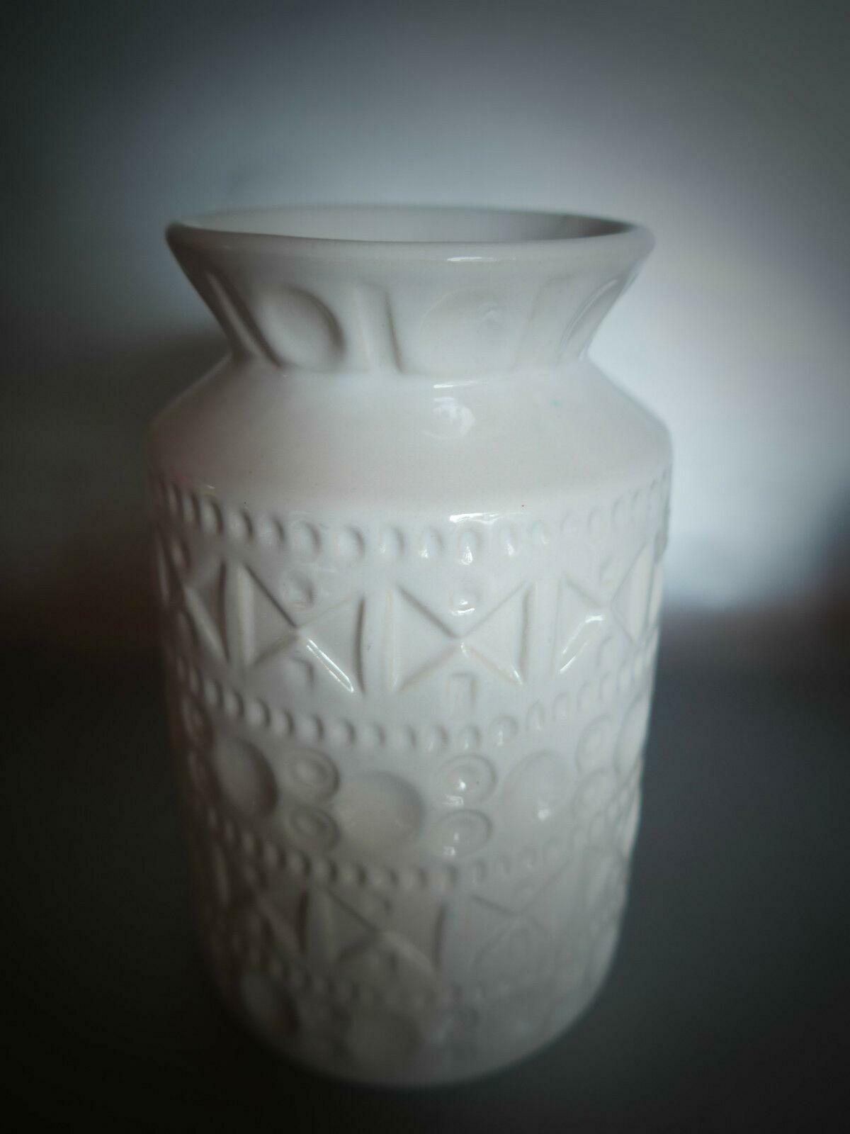 BAY Vase Nr. 603 / 14 BODO MANS weiß H 14,3 cm 60er WGP Pottery Dekoration