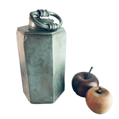 Schraubkanne Zinn Dose 24 cm Schraubverschluss achteckig 1842