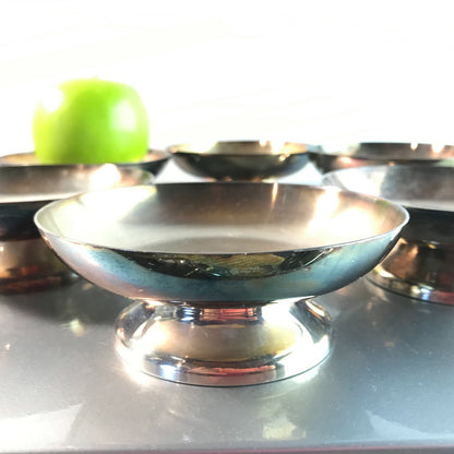 Schälchen versilbert Schale Eisbecher 11 cm 60er 70er 6er Set UNFALLFREI