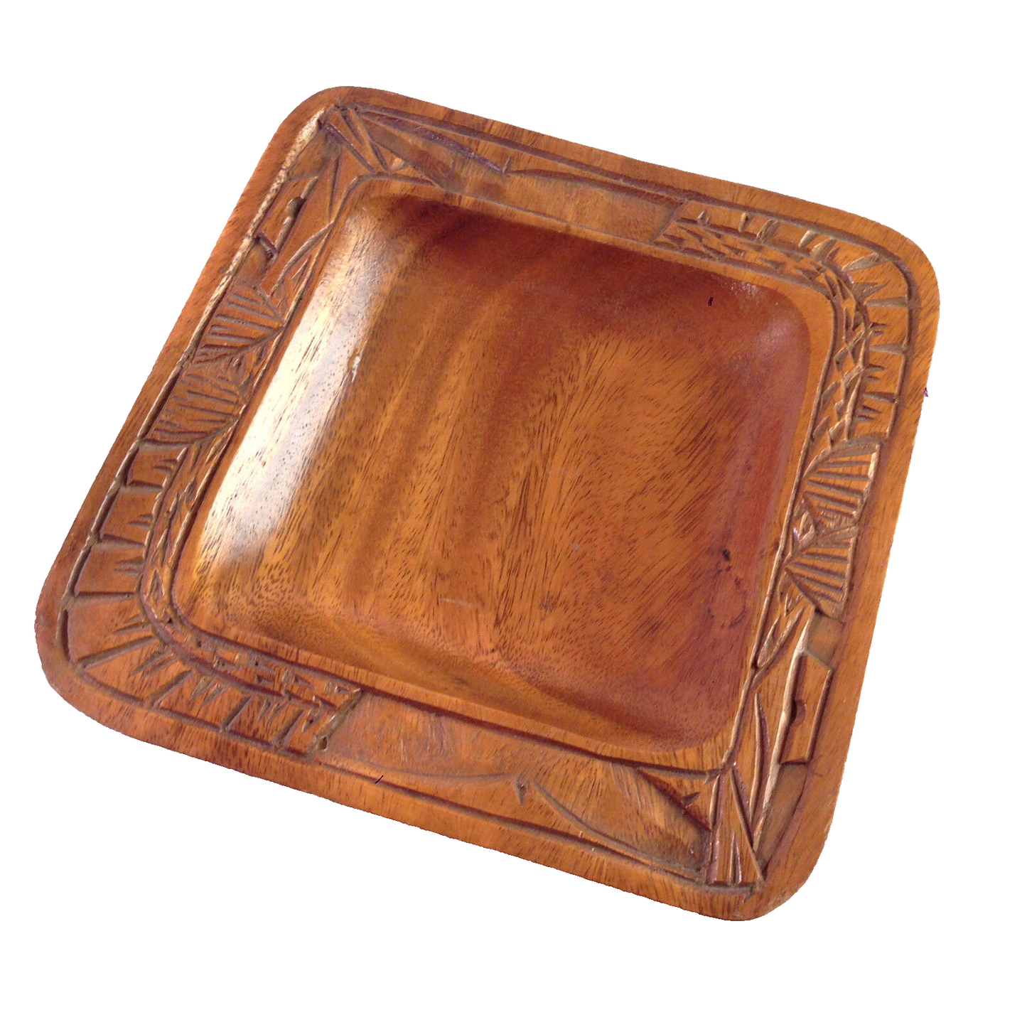 HOLZSCHALE D 26 cm Schale Schüssel Vintage 50er 60er Ornamente Muster