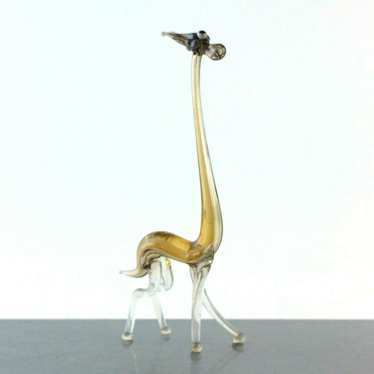 Giraffe gelb H 7 cm Glas 50er 60er Lauscher Vintage MID CENTURY 