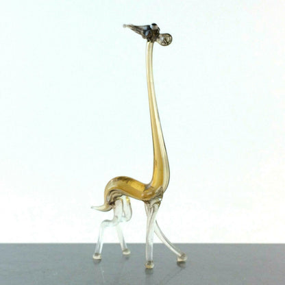 Giraffe gelb H 7 cm Glas 50er 60er Lauscher Vintage MID CENTURY 