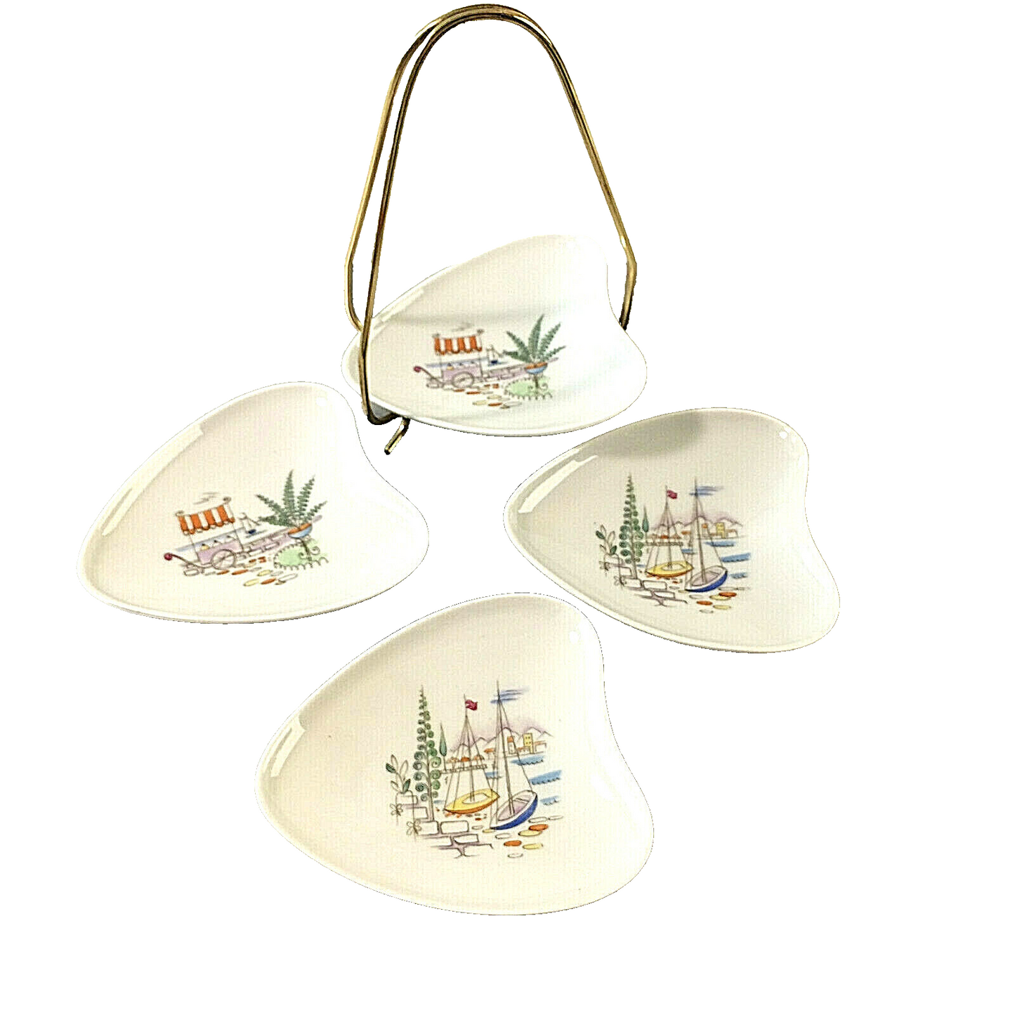 Heinrich Porzellan Schale Schälchen 50er 60er Set Halter MID CENTURY 