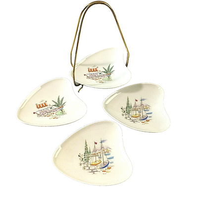 Heinrich Porzellan Schale Schälchen 50er 60er Set Halter MID CENTURY 