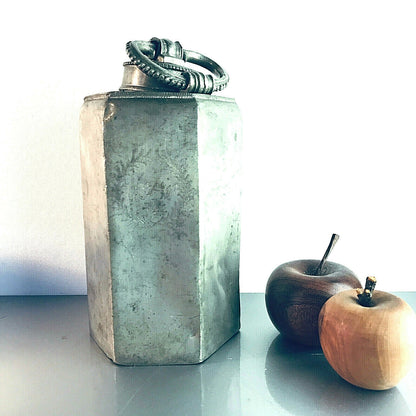 Schraubkanne Zinn Dose 24 cm Schraubverschluss achteckig 1842