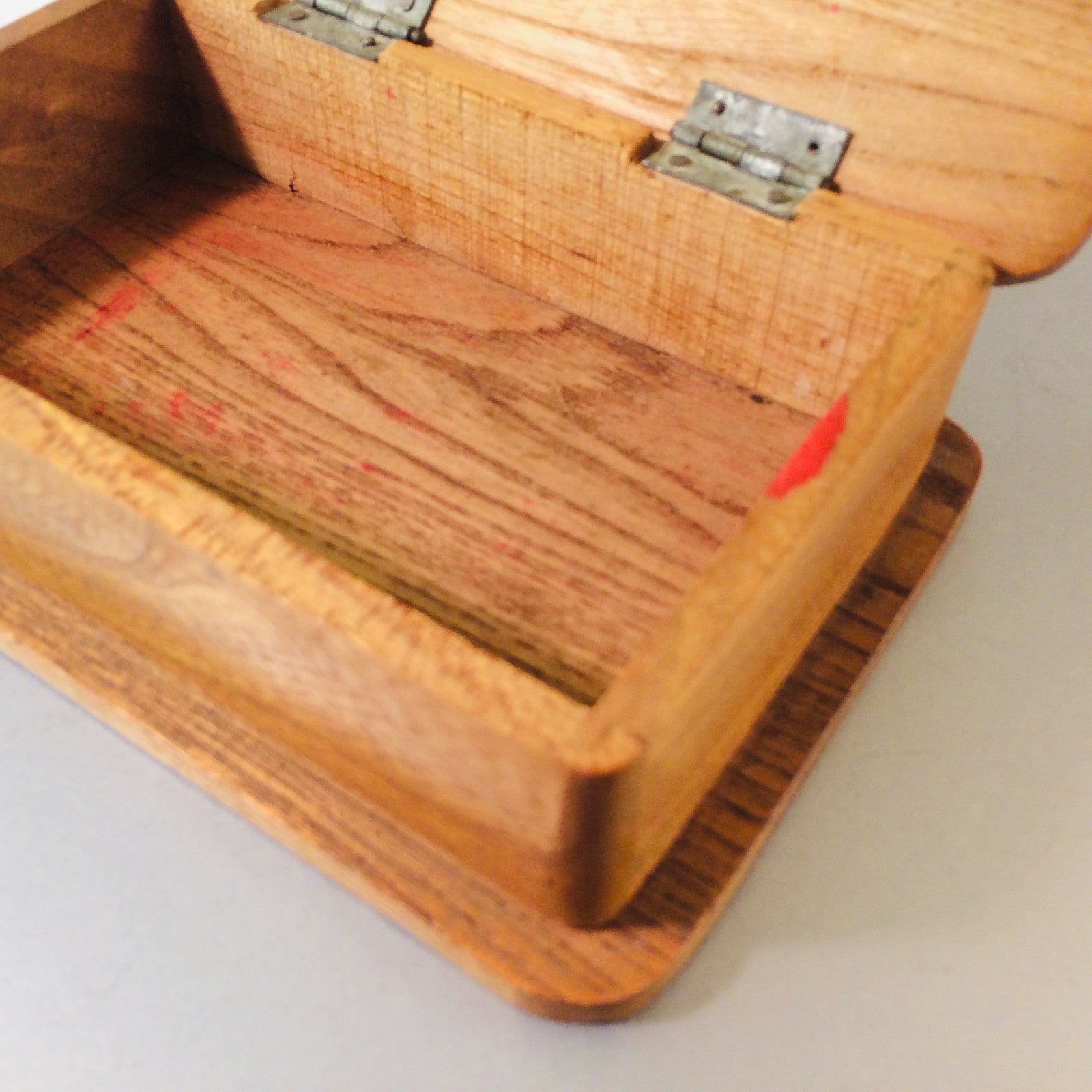 MID CENTURY Holz Dose 50er 60er Schale Deckel Deckeldose B 18 cm