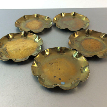 MESSING Teller Art Déco 30er 40er Hammerschlag (punziert) AIL Handarbeit