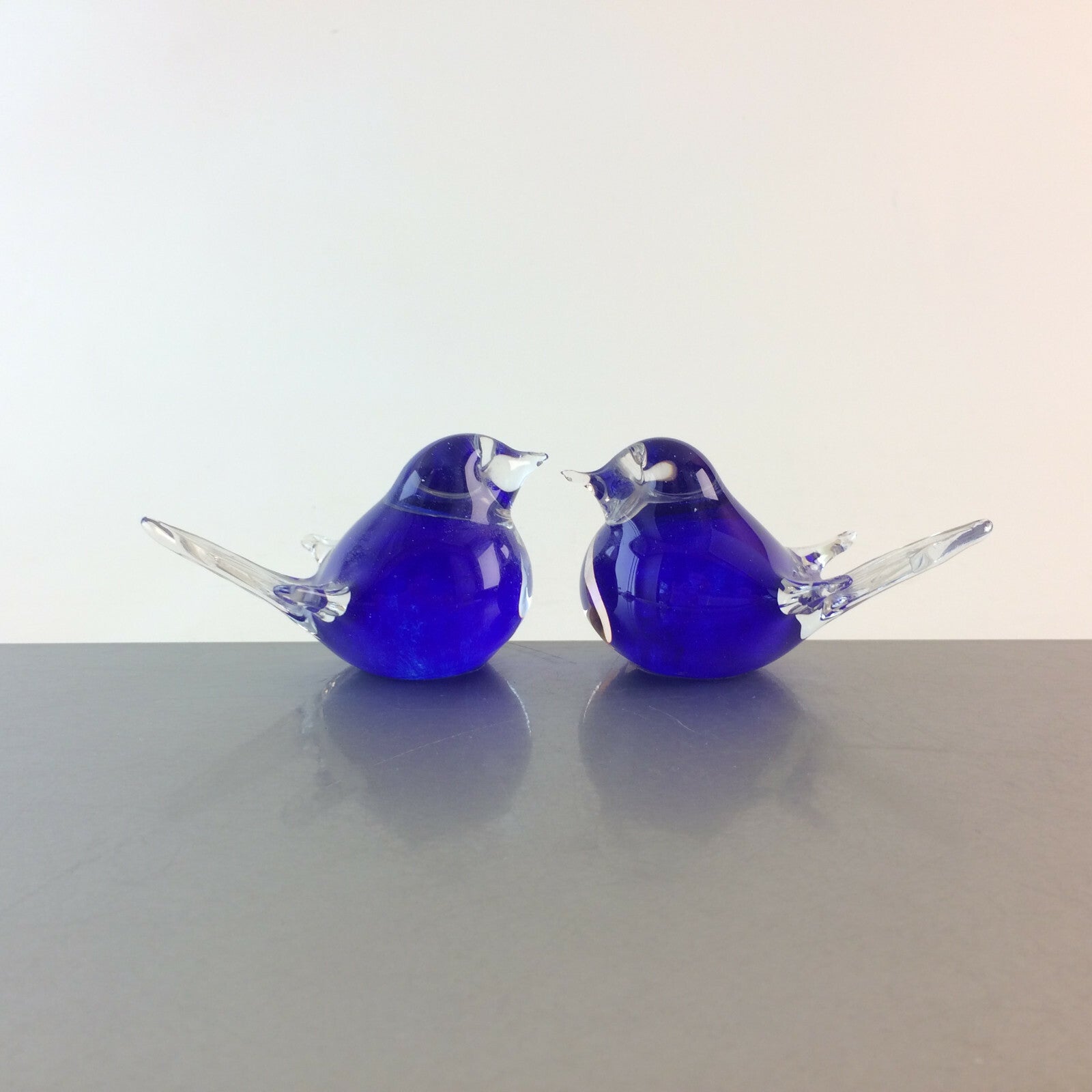 Glasvogel blau H 5 cm Glasvögel Vögle Tauben Glas Vintage