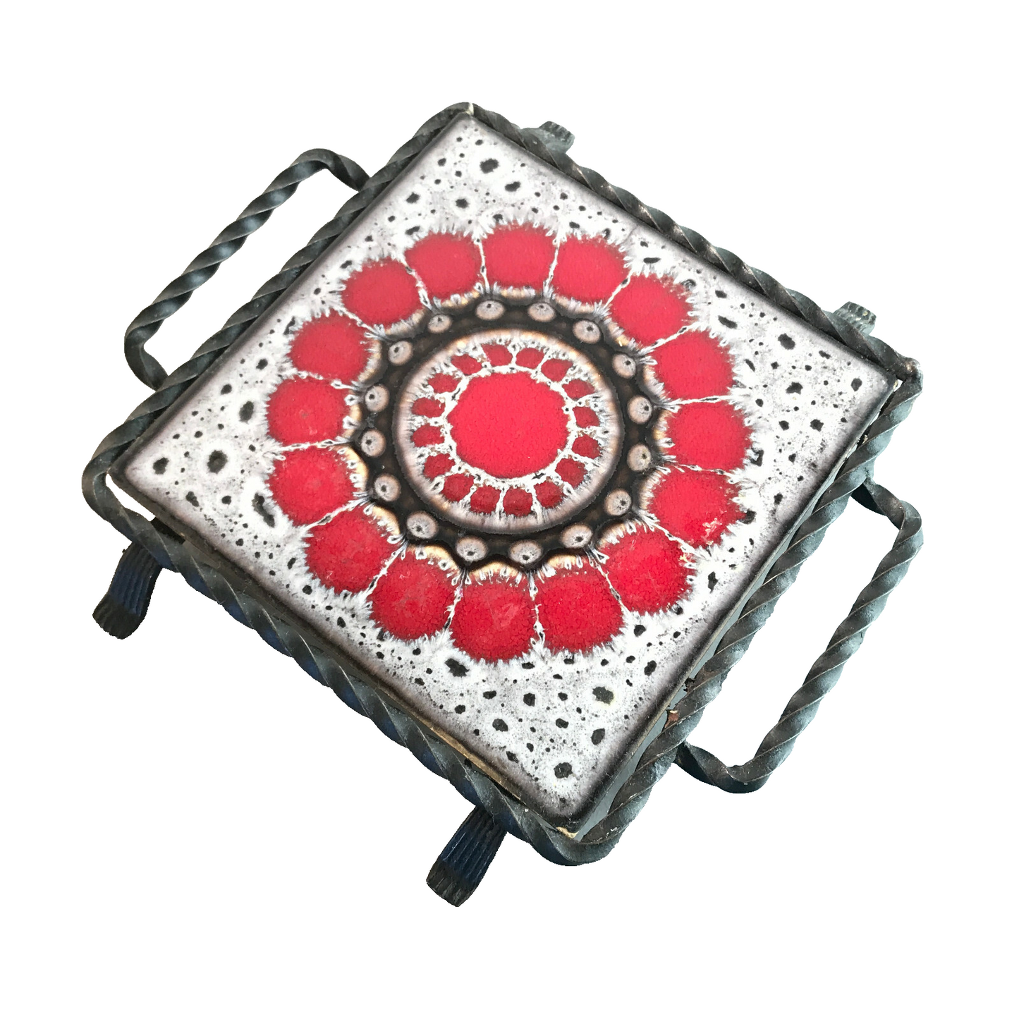 Untersetzer Metall D 21 cm (innen) Kachel 60er 50er Topfuntersetzer