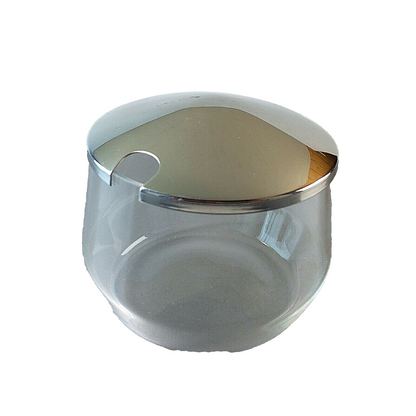 QUIST 60er 70er 6er Deckeldose Dose H 7 cm Edelstahl Glas