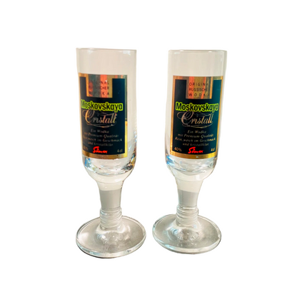 Gläser Glas Sonderedition 13 cm 2er Set Schnapsgläser Moskovskaya Wodka
