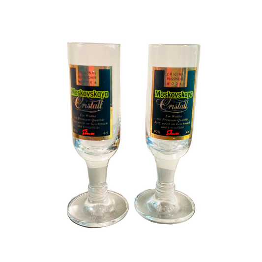 Gläser Glas Sonderedition 13 cm 2er Set Schnapsgläser Moskovskaya Wodka