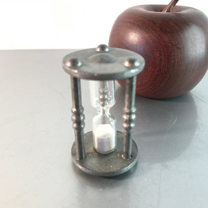 Sanduhr Eieruhr 70er 60er 5 cm ca 4 Sekunden mini Zinn