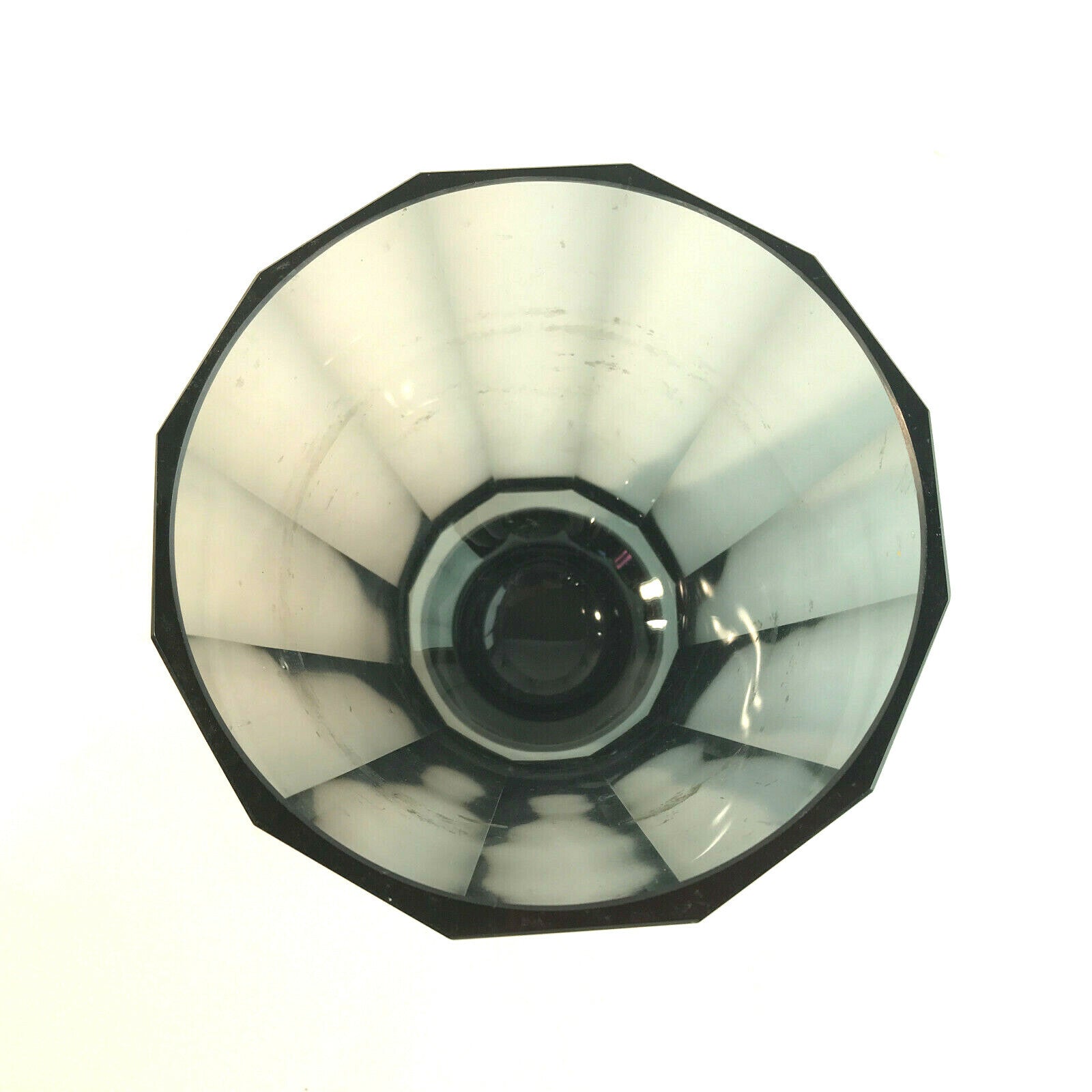 Vase Glas Rauchglas 12 cm 20er 30er Art Déco Facetten
