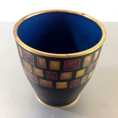 Käthe RUCKENBROD Becher Gefäß Cloisonne Email  Dose Emaille 50er 60er 
