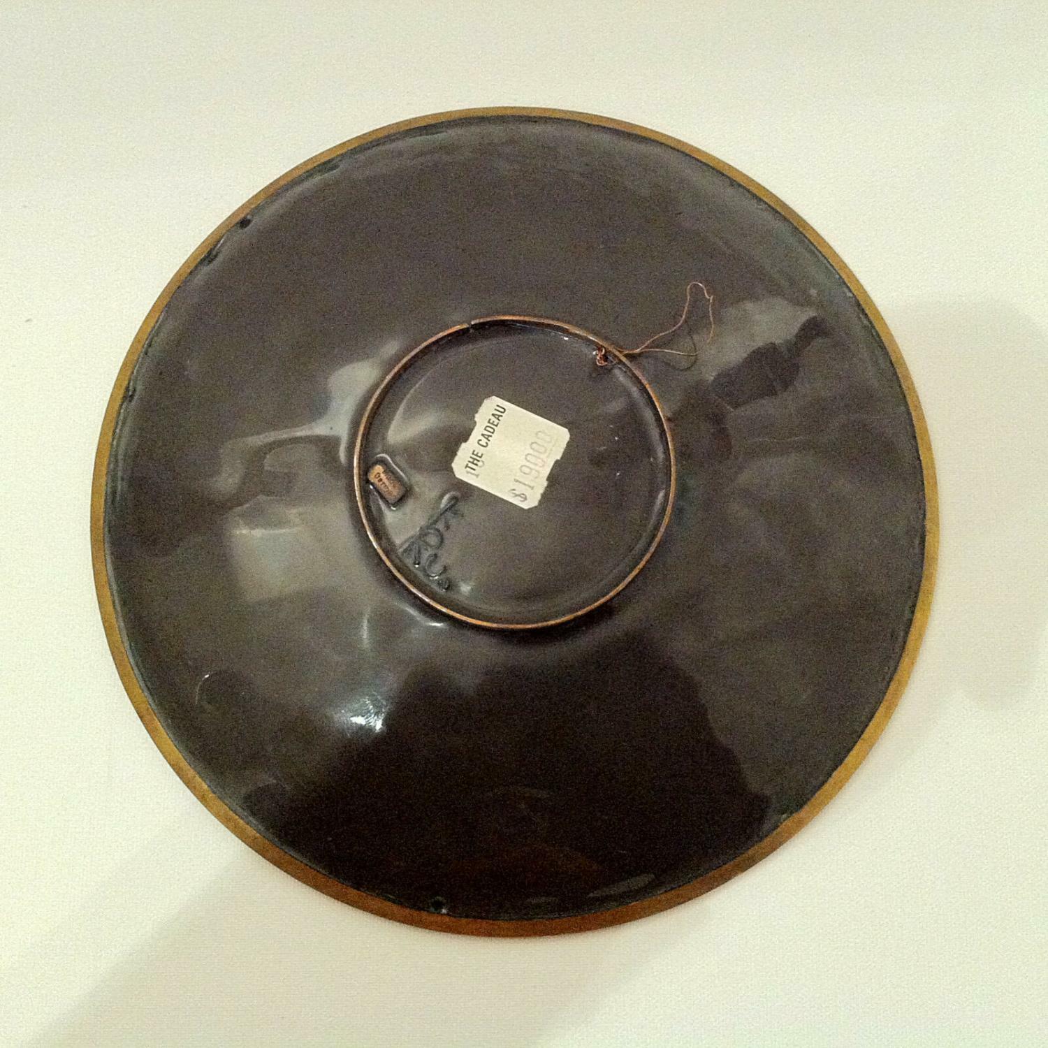 Käthe RUCKENBROD (sig.) Teller Emaille 50er 60er Stegemaille Cloisonne