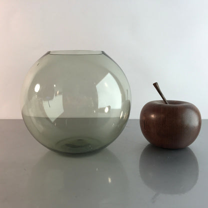Vintage Rauchglas Vase 50er 60er 12,3 cm Turmalin grün  MID CENTURY