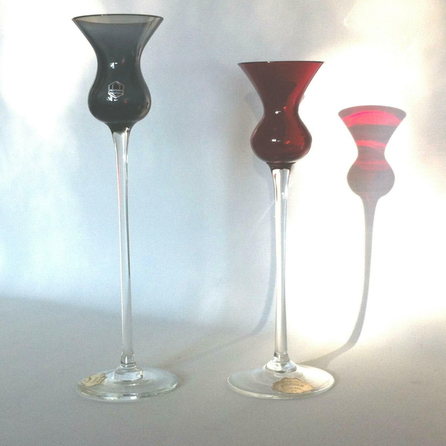 LEICHLINGER Rheinkristall Gläser Likörgläser 50er GRALGlas RAUCHGLAS rot